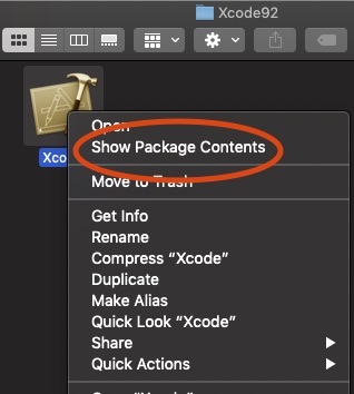 screenshot of the context menu